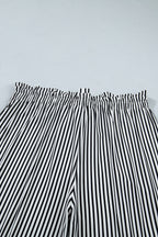 Black Stripe Plus Size Loose Straight Casual Pants