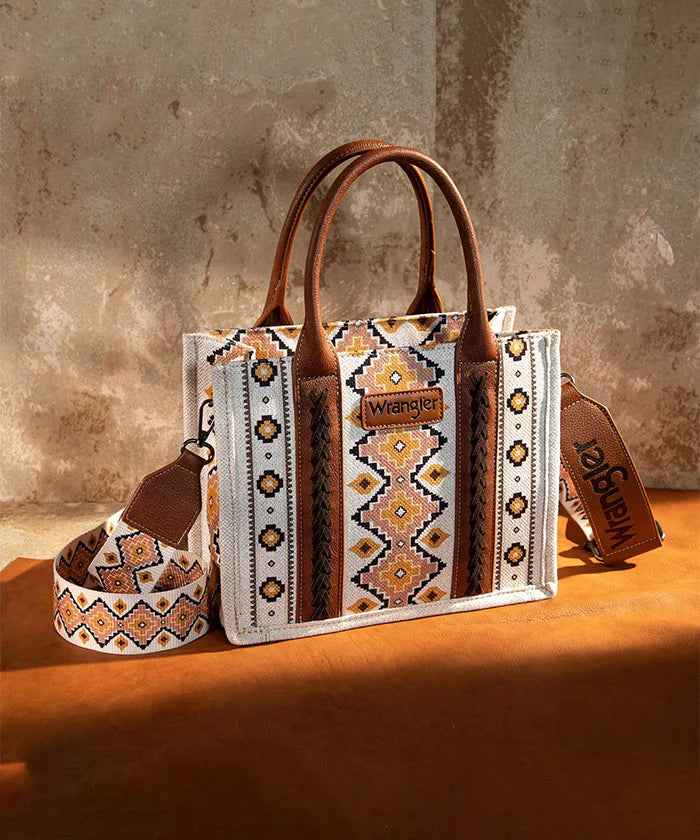 Wrangler Southwestern Print Canvas Tote/ Crossbody