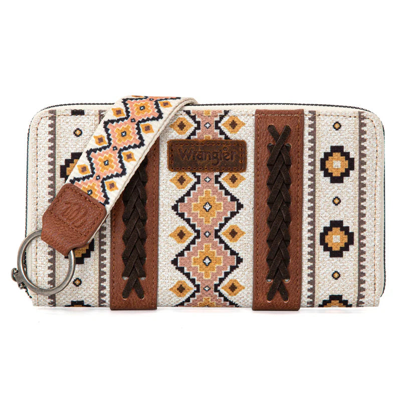 Wrangler Southwestern Wallet- White