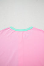 Mint Green Two Tone Half Buttons Collared T Shirt